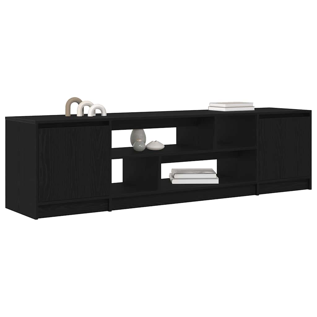 Meuble TV chêne noir 188,5x41x50 cm bois d'ingénierie - XIOS