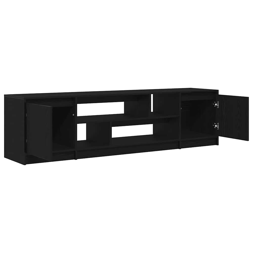 Meuble TV chêne noir 188,5x41x50 cm bois d'ingénierie - XIOS