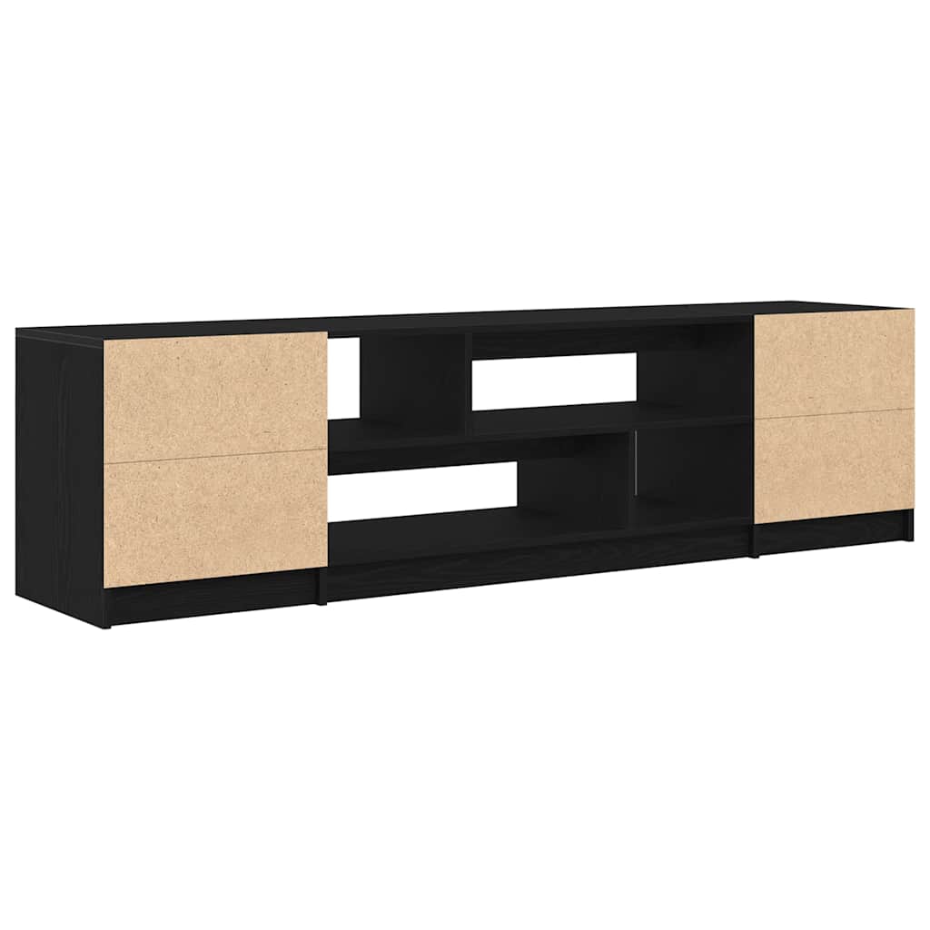 Meuble TV chêne noir 188,5x41x50 cm bois d'ingénierie - XIOS
