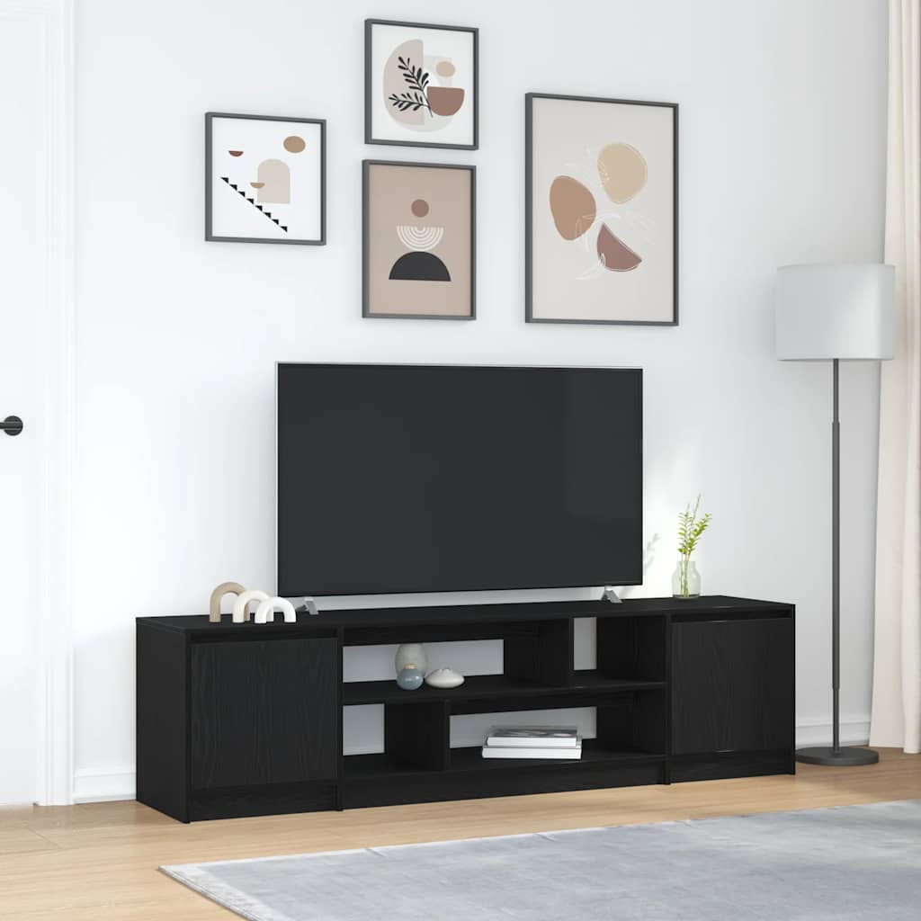 Meuble TV chêne noir 188,5x41x50 cm bois d'ingénierie - XIOS
