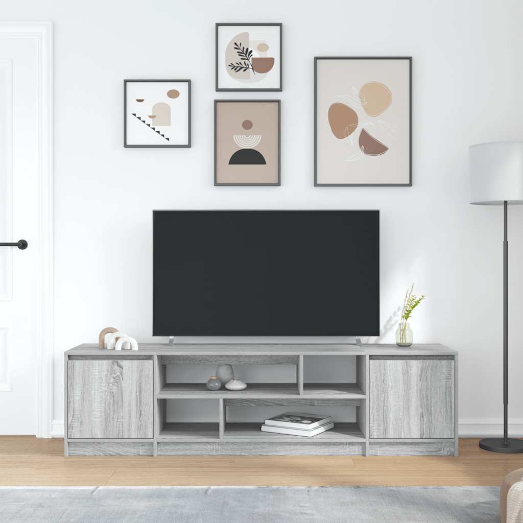 Meuble TV sonoma gris 188,5x41x50 cm bois d'ingénierie - XIOS