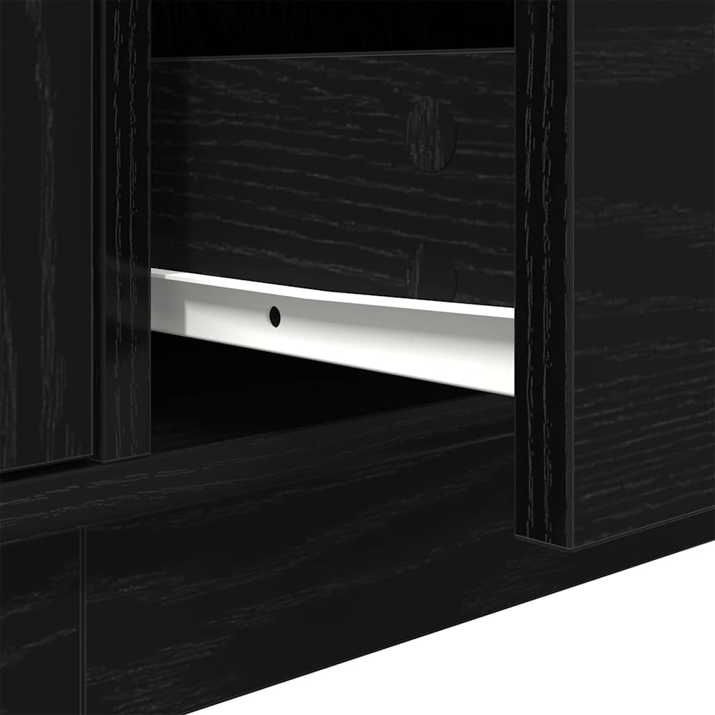 Meuble TV avec lumières LED chêne noir 160,5x41x50 cm