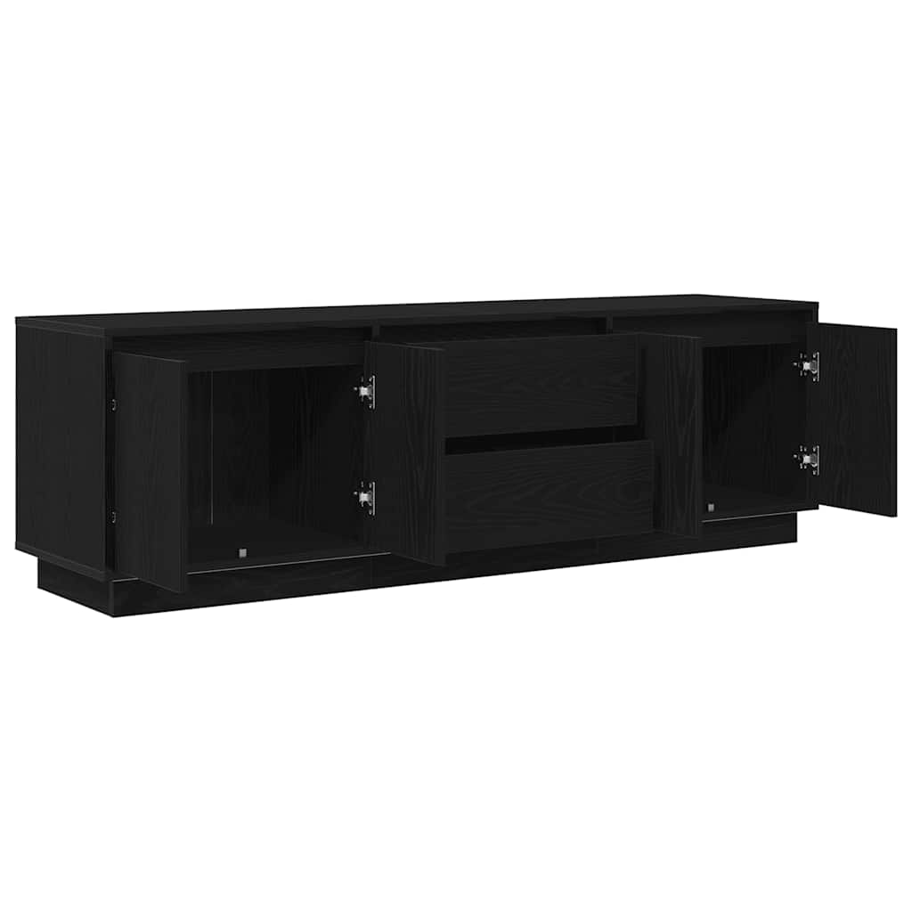 Meuble TV avec lumières LED chêne noir 160,5x41x50 cm
