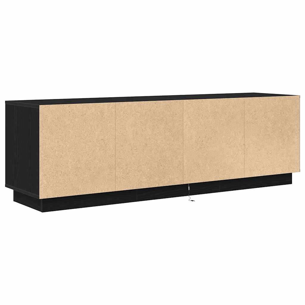 Meuble TV avec lumières LED chêne noir 160,5x41x50 cm