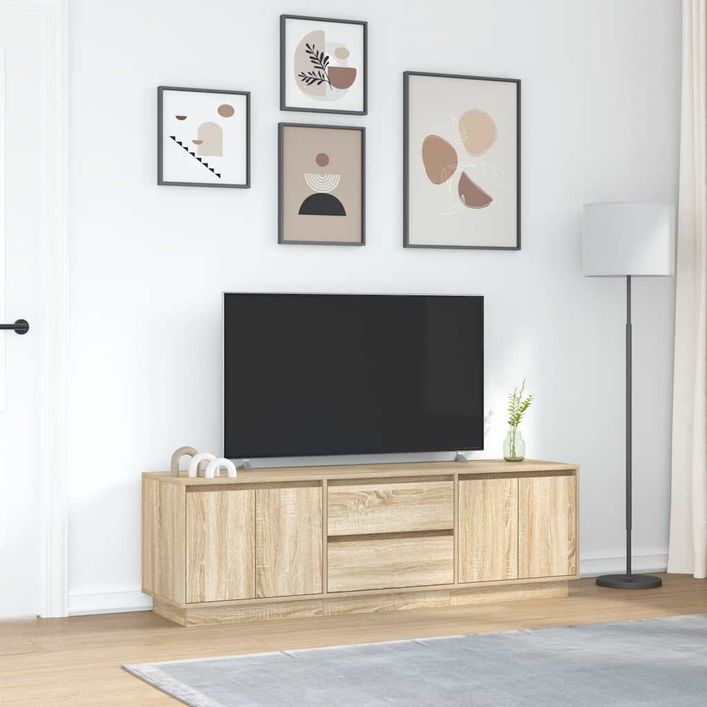Meuble TV avec lumières LED chêne sonoma 160,5x41x50 cm