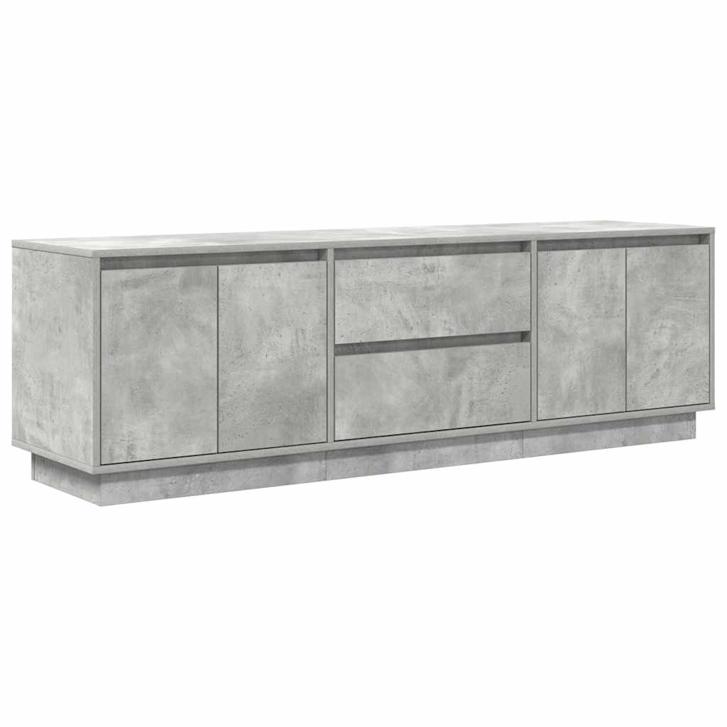 Meuble TV avec lumières LED gris béton 160,5x41x50 cm