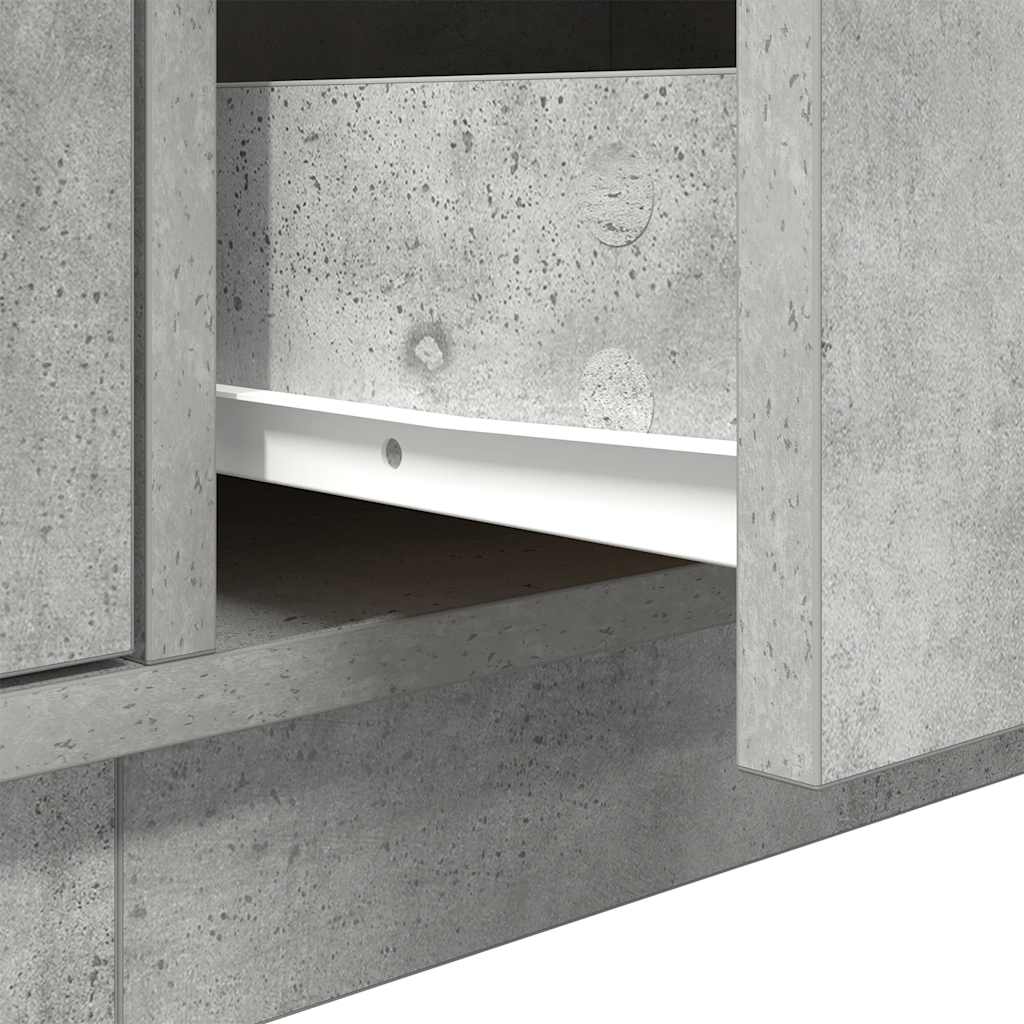 Meuble TV avec lumières LED gris béton 160,5x41x50 cm