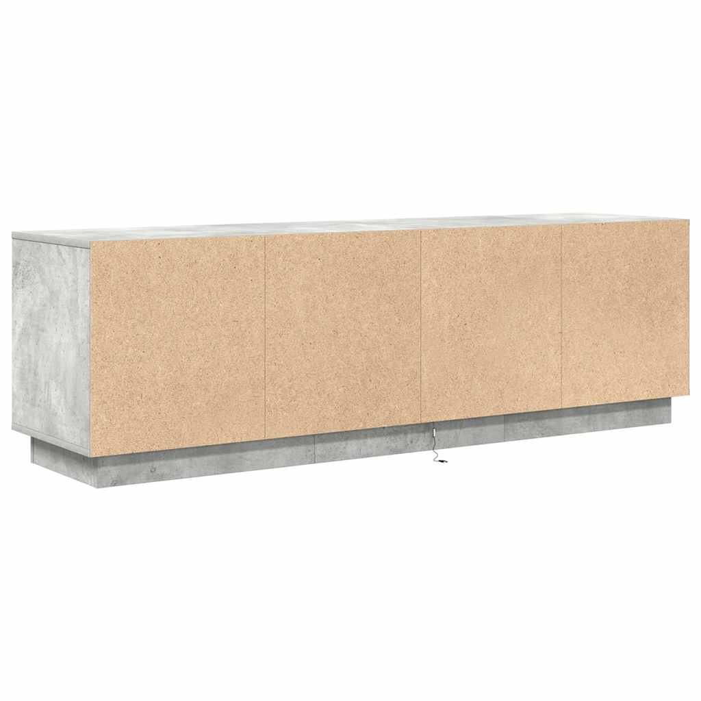 Meuble TV avec lumières LED gris béton 160,5x41x50 cm