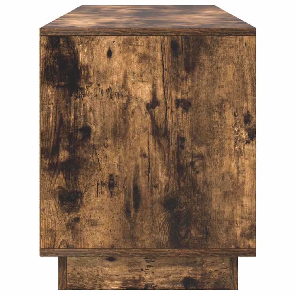 Meuble TV avec lumières LED chêne fumé 160,5x41x50 cm