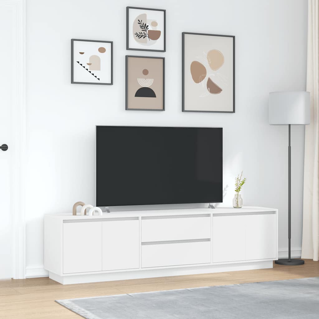 Meuble TV avec lumières LED blanc 193,5x41x50 cm