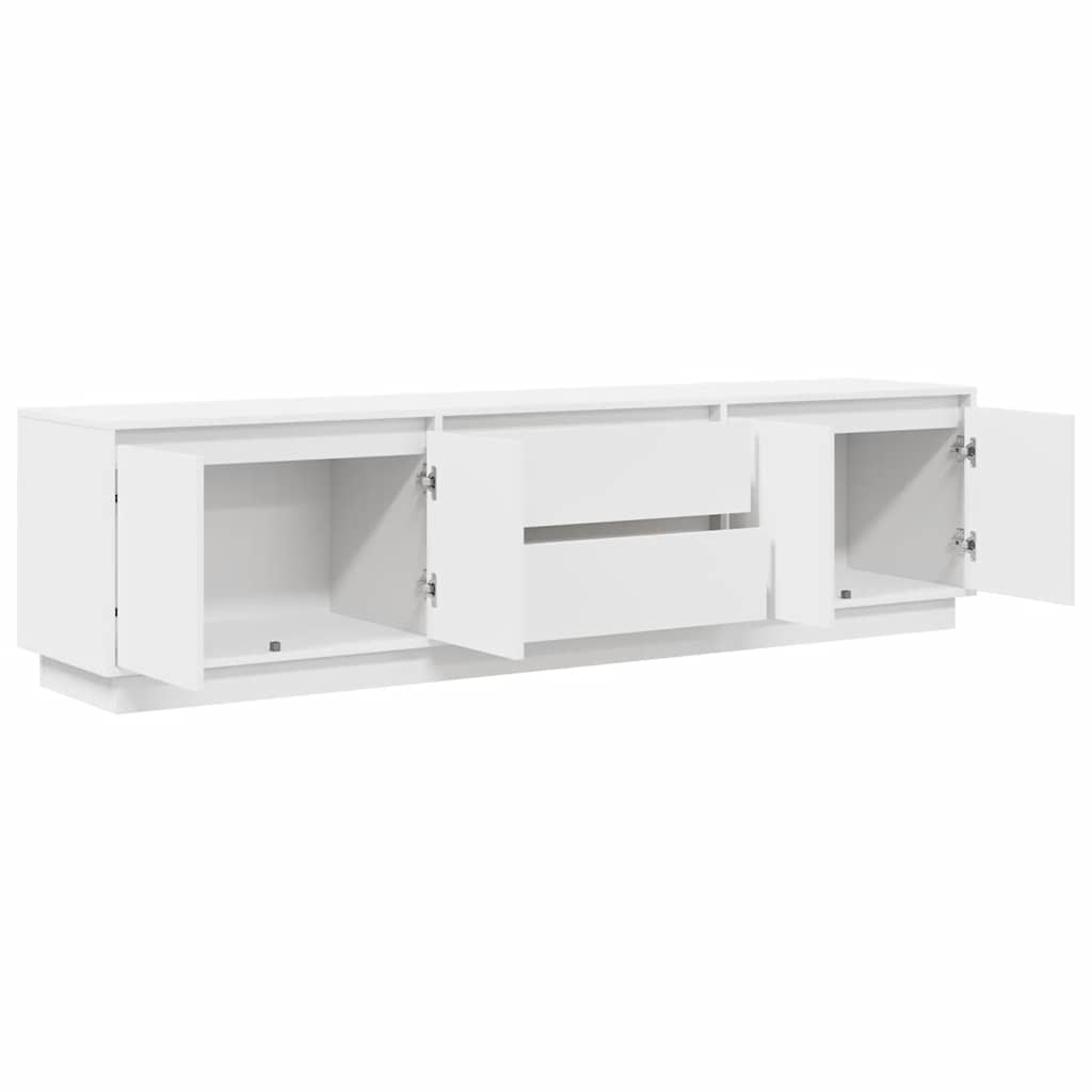Meuble TV avec lumières LED blanc 193,5x41x50 cm