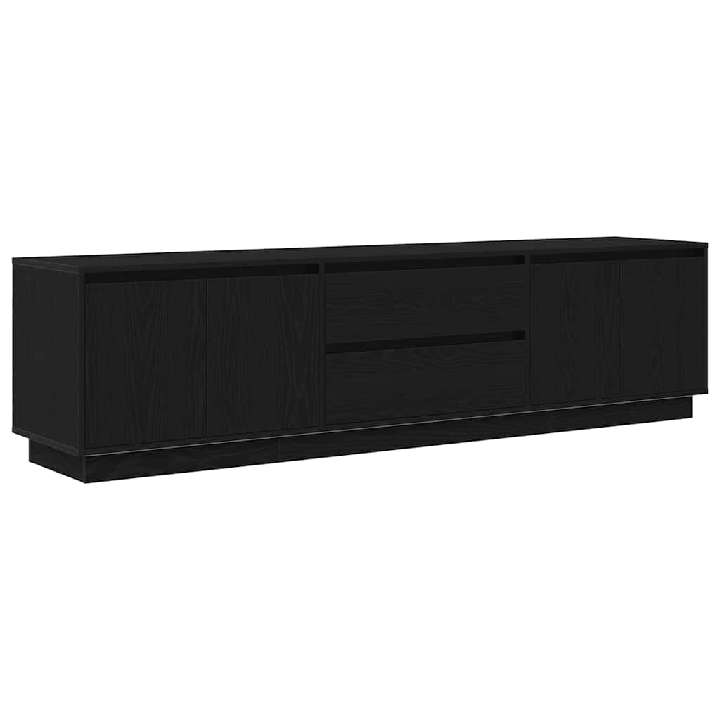 Meuble TV avec lumières LED chêne noir 193,5x41x50 cm