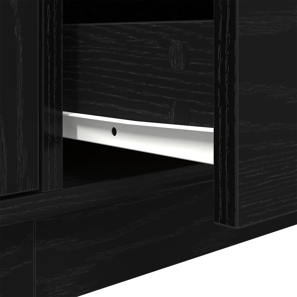 Meuble TV avec lumières LED chêne noir 193,5x41x50 cm
