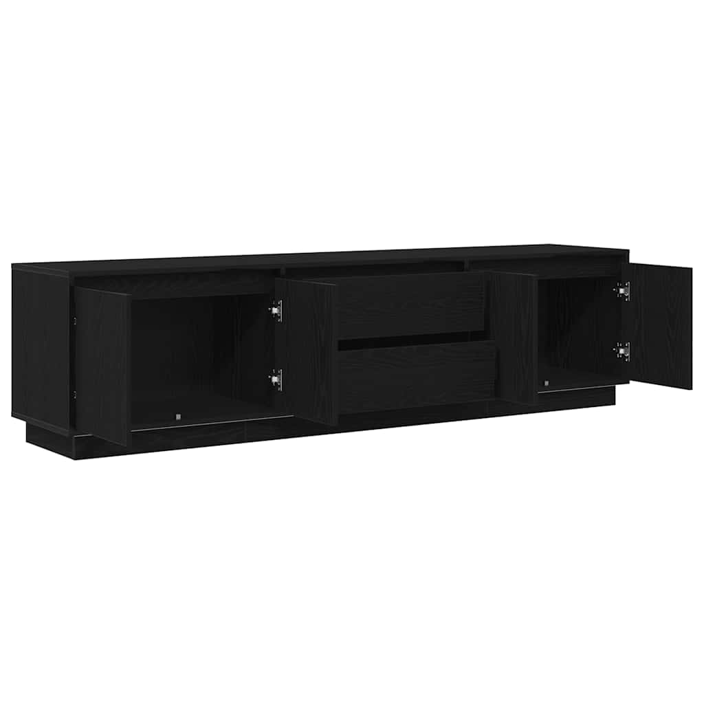 Meuble TV avec lumières LED chêne noir 193,5x41x50 cm