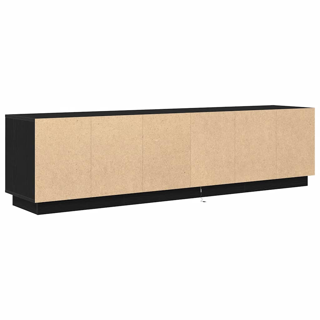Meuble TV avec lumières LED chêne noir 193,5x41x50 cm
