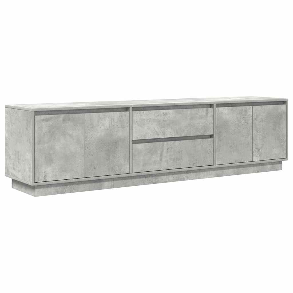 Meuble TV avec lumières LED gris béton 193,5x41x50 cm