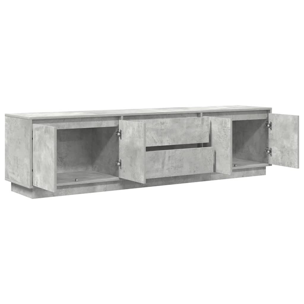 Meuble TV avec lumières LED gris béton 193,5x41x50 cm