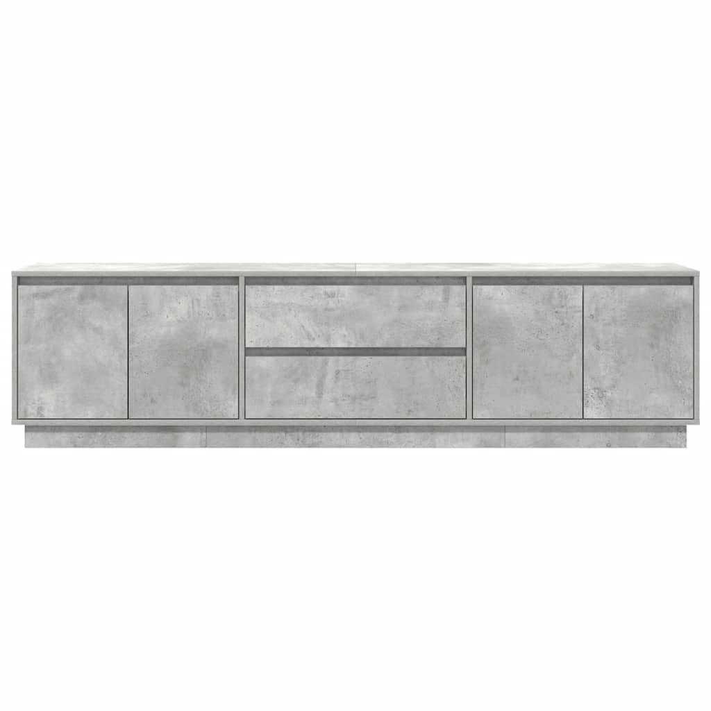 Meuble TV avec lumières LED gris béton 193,5x41x50 cm