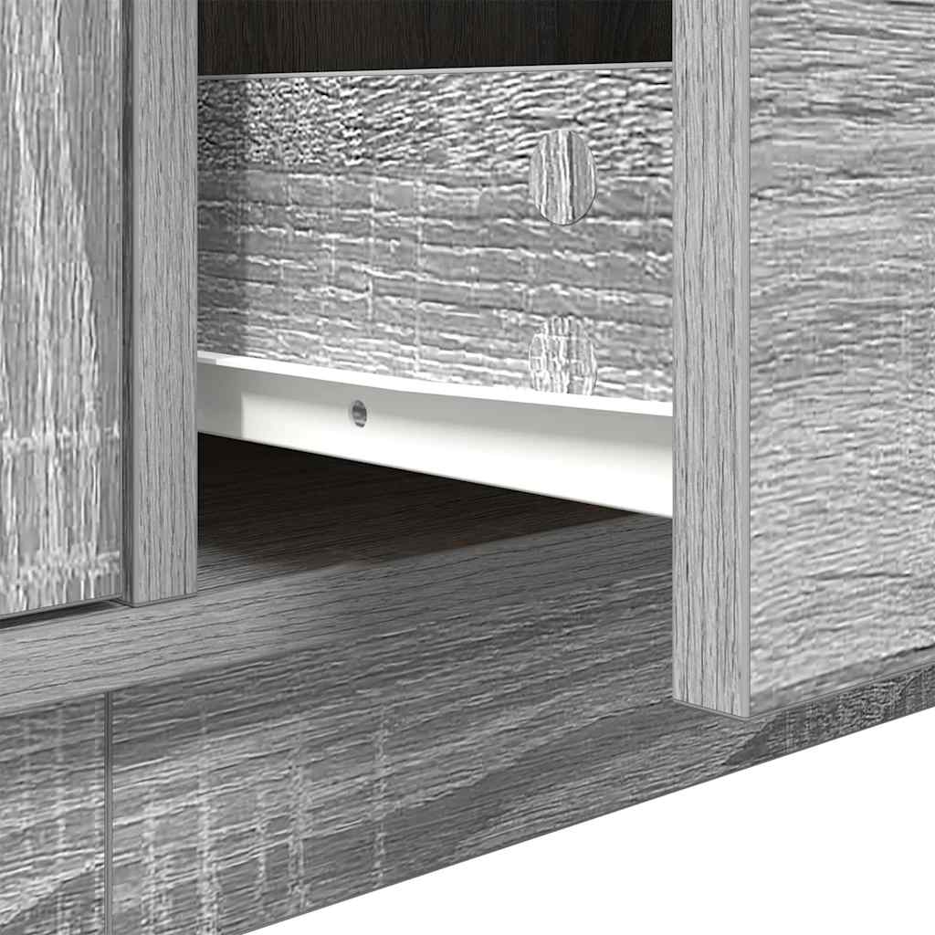 Meuble TV avec lumières LED sonoma gris 193,5x41x50 cm