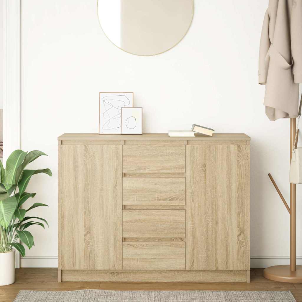 Buffet avec tiroirs chêne sonoma 100,5x35x76 cm bois ingénierie - XIOS