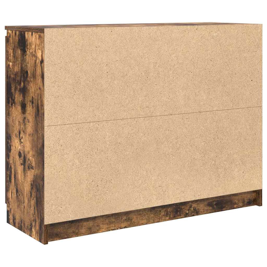 Buffet avec tiroirs chêne fumé 100,5x35x76 cm bois d'ingénierie - XIOS