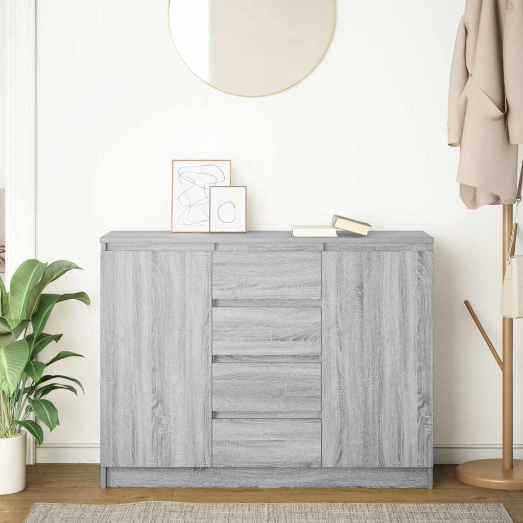 Buffet avec tiroirs sonoma gris 100,5x35x76cm bois d'ingénierie - XIOS