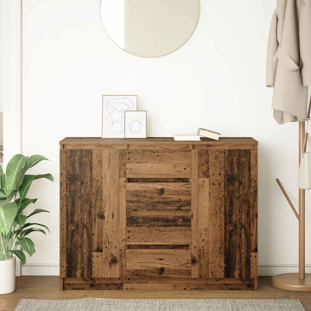 Buffet avec tiroirs vieux bois 100,5x35x76 cm bois d'ingénierie - XIOS