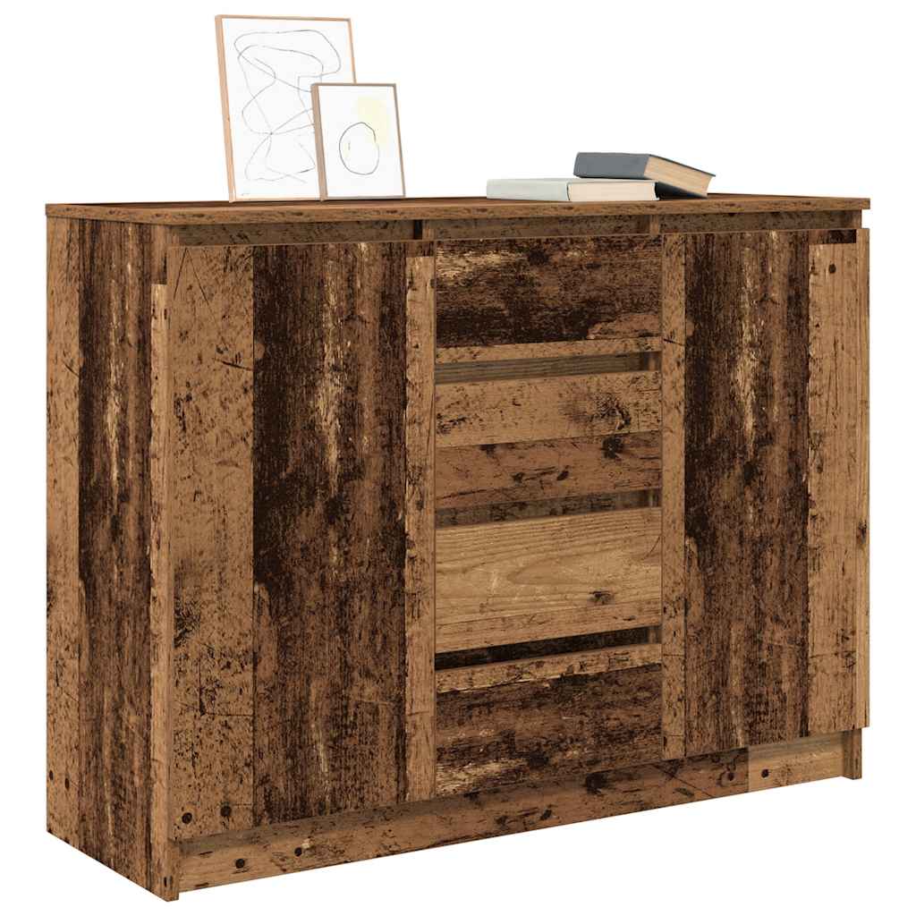 Buffet avec tiroirs vieux bois 100,5x35x76 cm bois d'ingénierie - XIOS