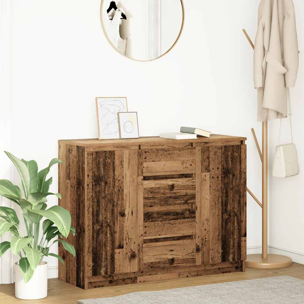 Buffet avec tiroirs vieux bois 100,5x35x76 cm bois d'ingénierie - XIOS