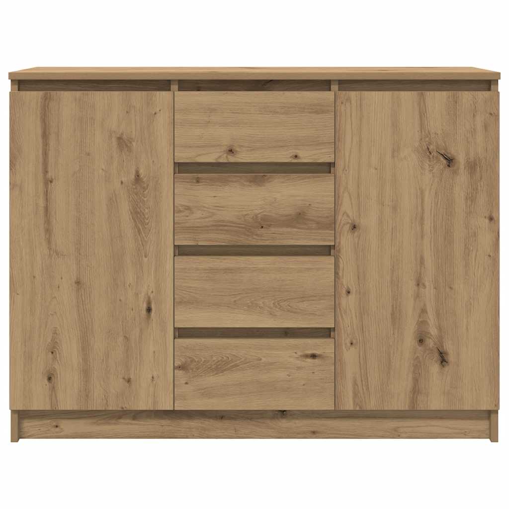 Buffet et tiroirs chêne artisanal 100,5x35x76cm bois ingénierie - XIOS
