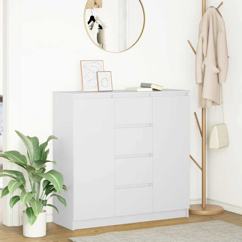Buffet avec tiroirs blanc 100,5x35x98,5 cm bois d'ingénierie - XIOS