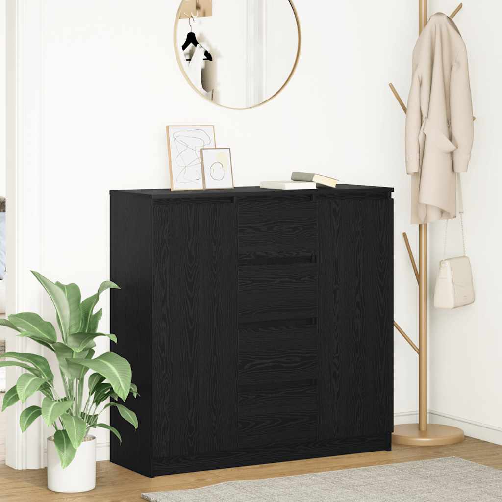 Buffet avec tiroirs chêne noir 100,5x35x98,5 cm bois ingénierie - XIOS