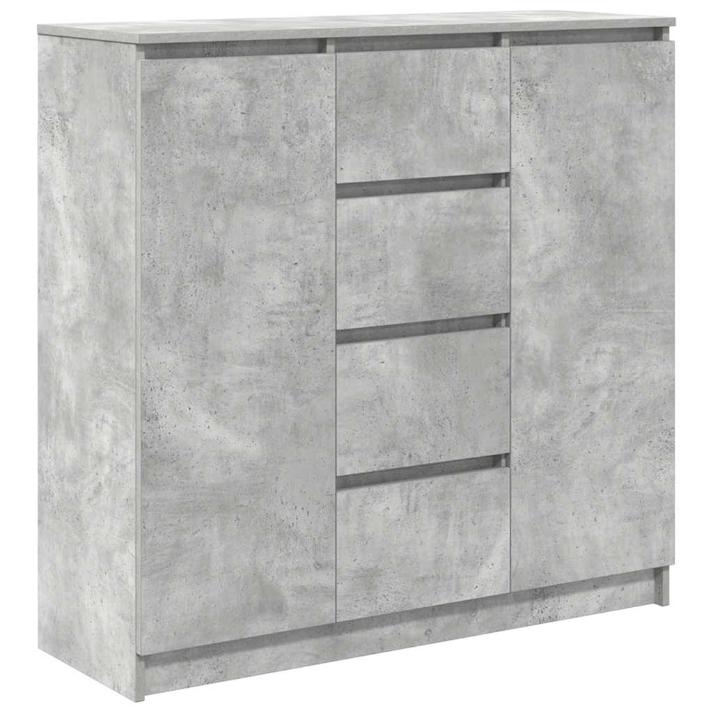 Buffet avec tiroirs gris béton 100,5x35x98,5 cm bois ingénierie - XIOS
