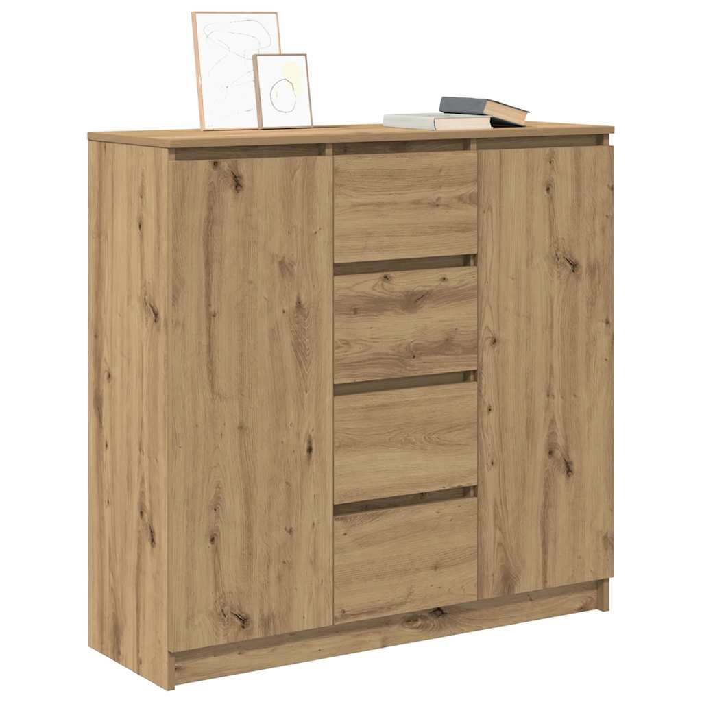 Buffet tiroirs chêne artisanal 100,5x35x98,5 cm bois ingénierie - XIOS