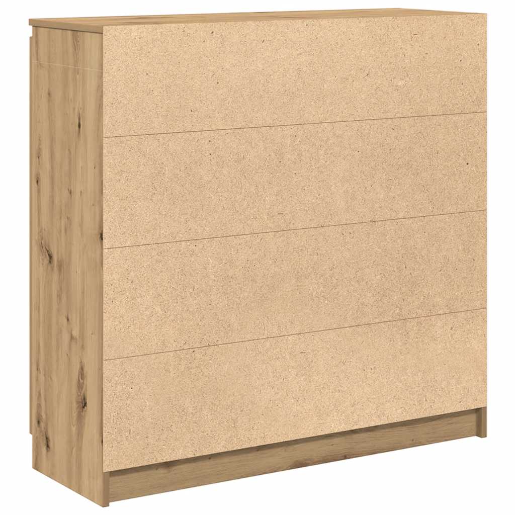 Buffet tiroirs chêne artisanal 100,5x35x98,5 cm bois ingénierie - XIOS