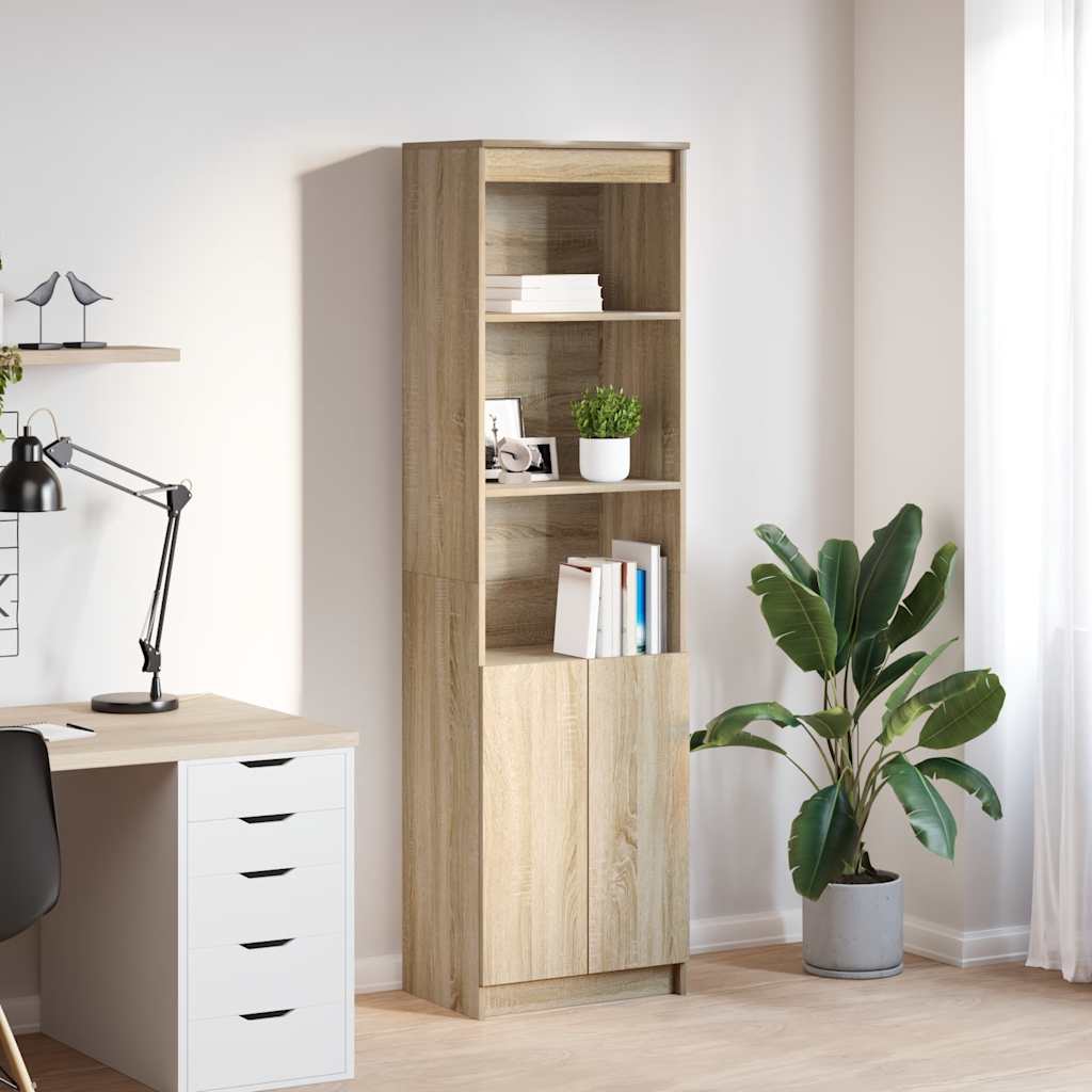 Buffet haut chêne sonoma 50x35x180 cm bois d'ingénierie - XIOS
