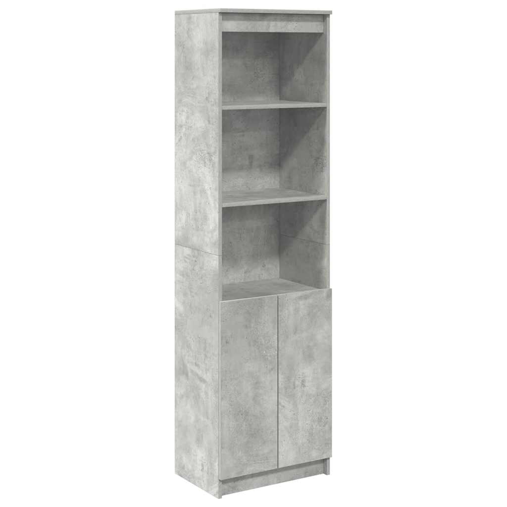 Buffet haut gris béton 50x35x180 cm bois d'ingénierie - XIOS