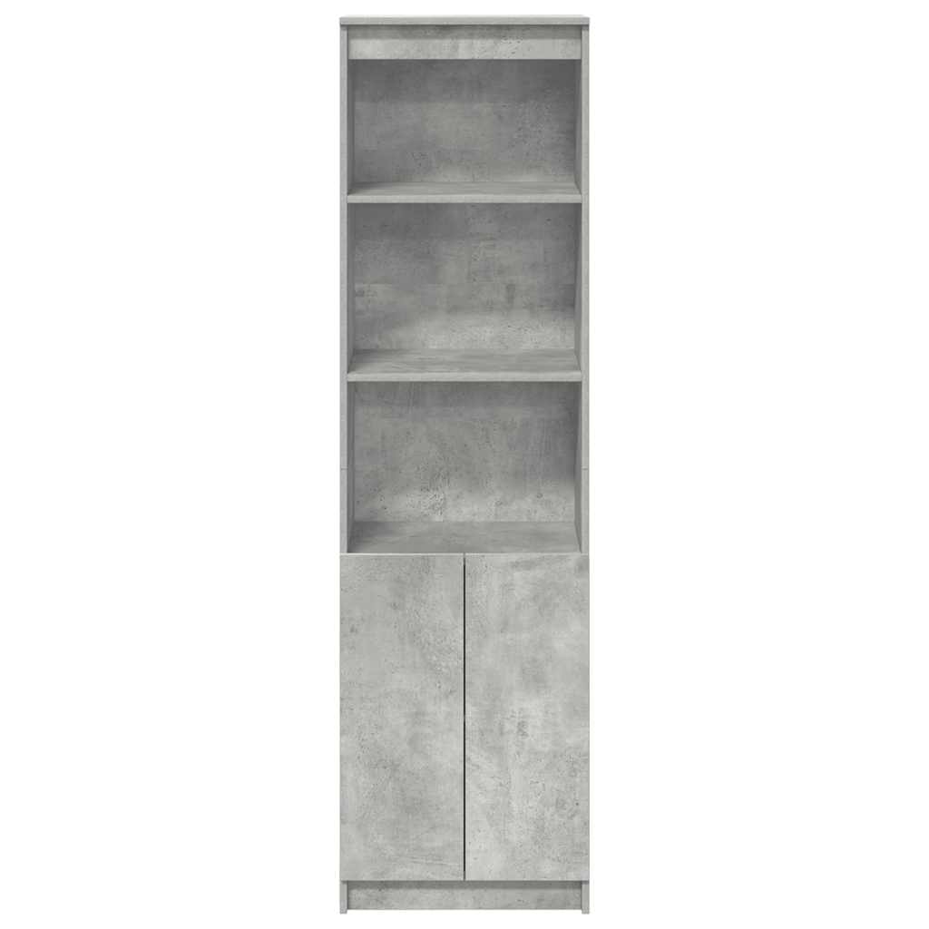 Buffet haut gris béton 50x35x180 cm bois d'ingénierie - XIOS