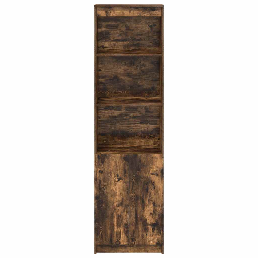 Buffet haut chêne fumé 50x35x180 cm bois d'ingénierie - XIOS