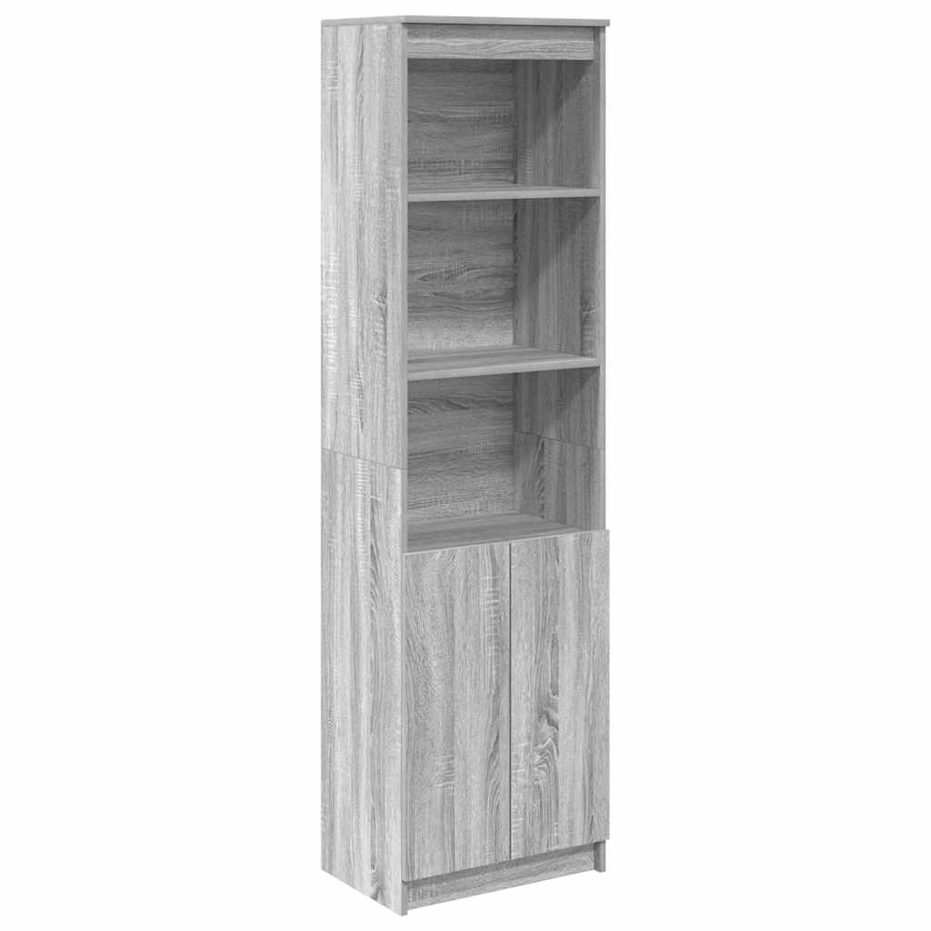 Buffet haut sonoma gris 50x35x180 cm bois d'ingénierie - XIOS