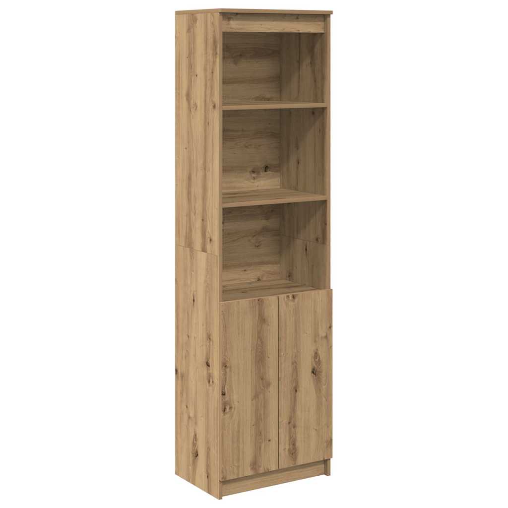 Buffet haut chêne artisanal 50x35x180 cm bois d'ingénierie - XIOS