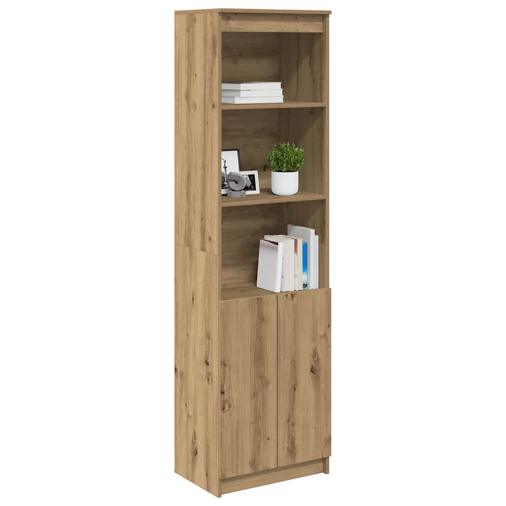Buffet haut chêne artisanal 50x35x180 cm bois d'ingénierie - XIOS