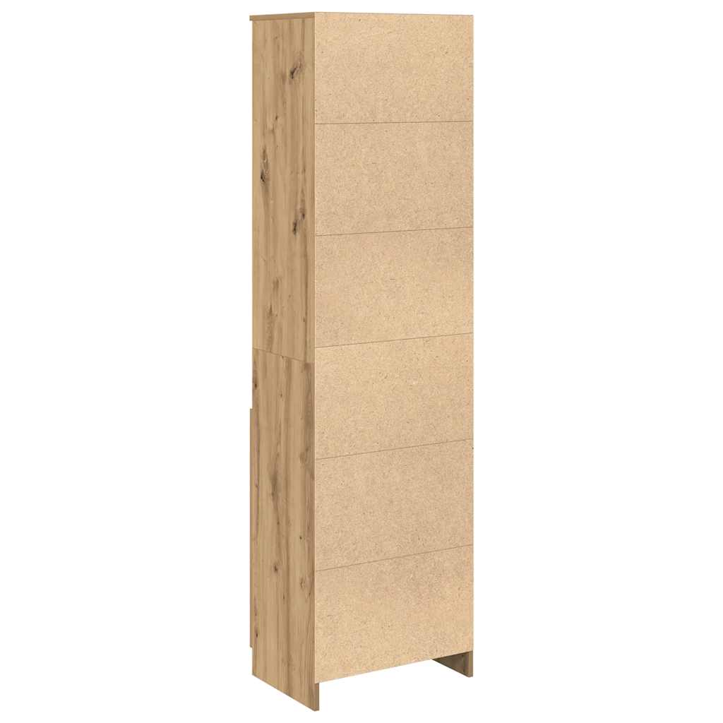 Buffet haut chêne artisanal 50x35x180 cm bois d'ingénierie - XIOS