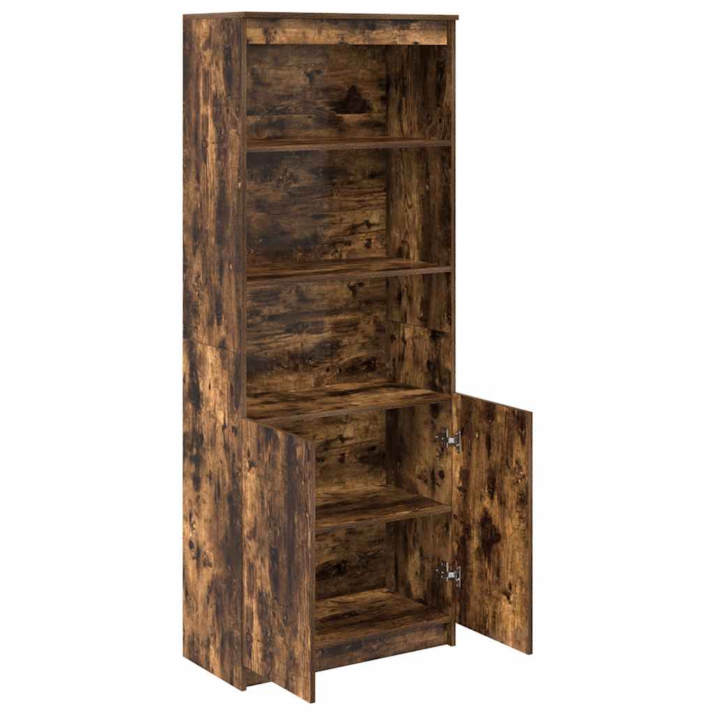 Buffet haut chêne fumé 70x35x180 cm bois d'ingénierie - XIOS