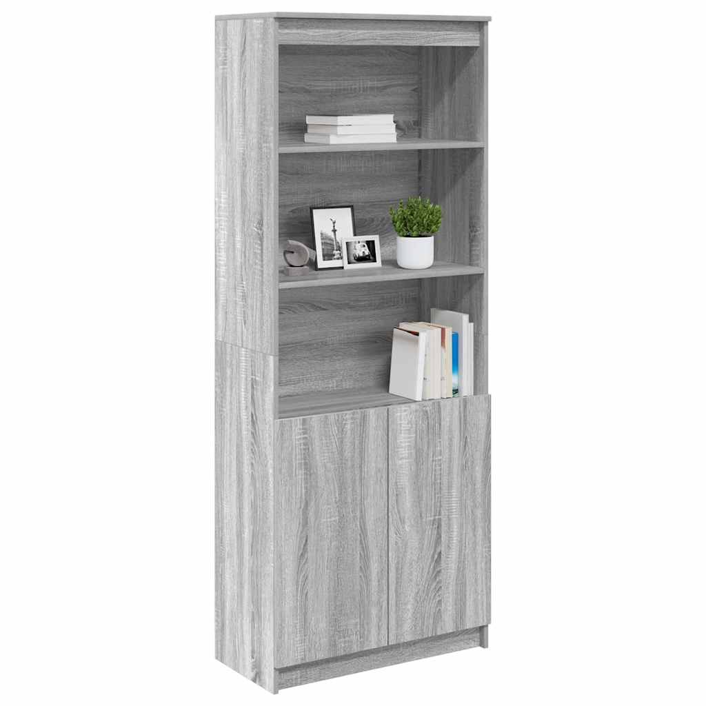 Buffet haut sonoma gris 70x35x180 cm bois d'ingénierie - XIOS