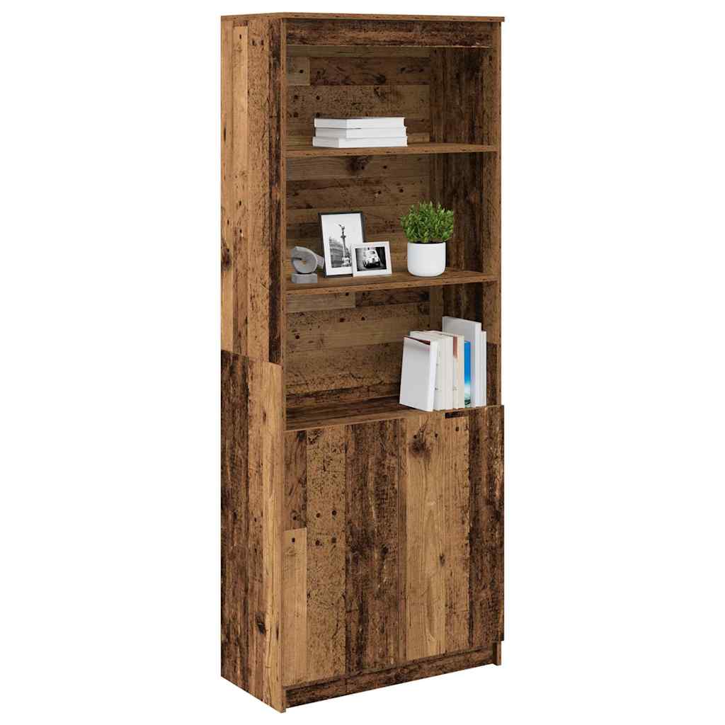 Buffet haut vieux bois 70x35x180 cm bois d'ingénierie - XIOS
