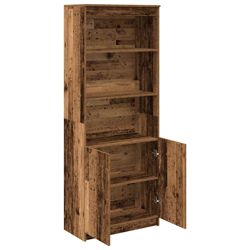 Buffet haut vieux bois 70x35x180 cm bois d'ingénierie - XIOS