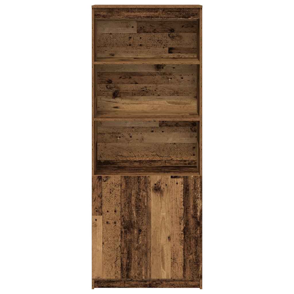 Buffet haut vieux bois 70x35x180 cm bois d'ingénierie - XIOS