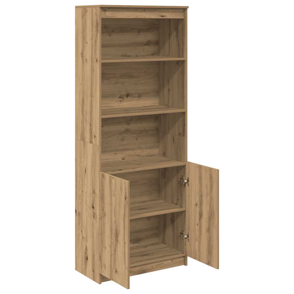 Buffet haut chêne artisanal 70x35x180 cm bois d'ingénierie - XIOS