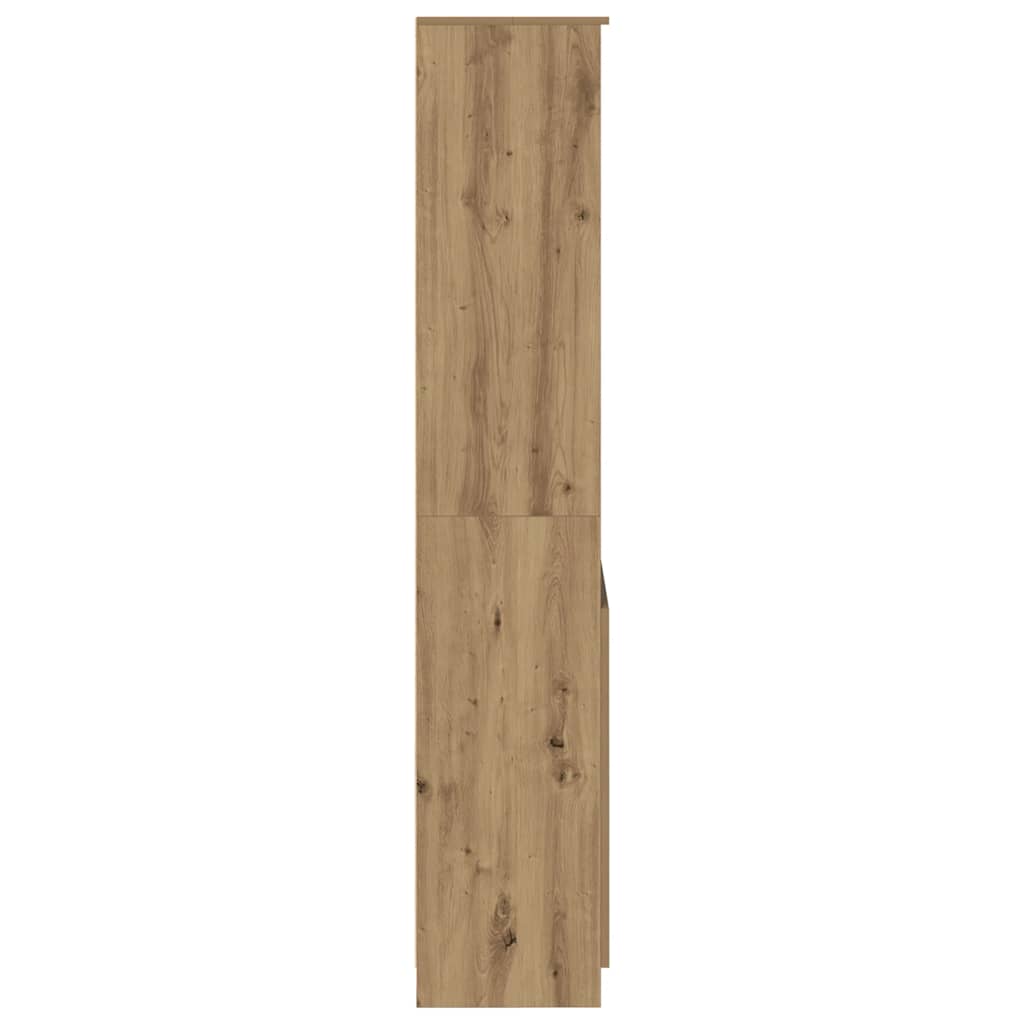 Buffet haut chêne artisanal 70x35x180 cm bois d'ingénierie - XIOS